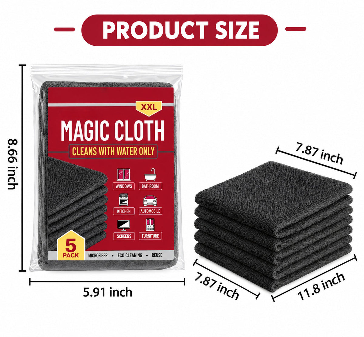 Magic Cloth Reusable Microfiber Cloth with No Water Stains